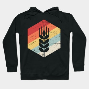 Retro Vintage Wheat Grain Farmer Icon Hoodie